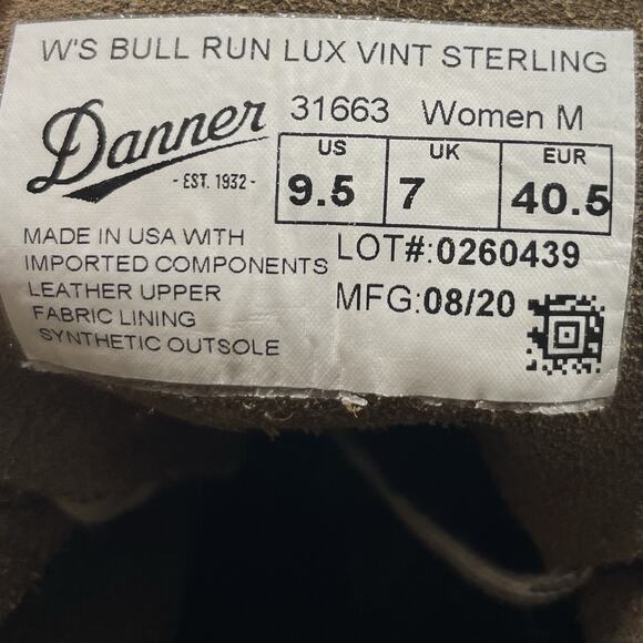 DANNER Bull Run Lux Moc Toe 6" Leather Boots Womens Size 9.5 M Brown Wedge Sole - Picture 8 of 11